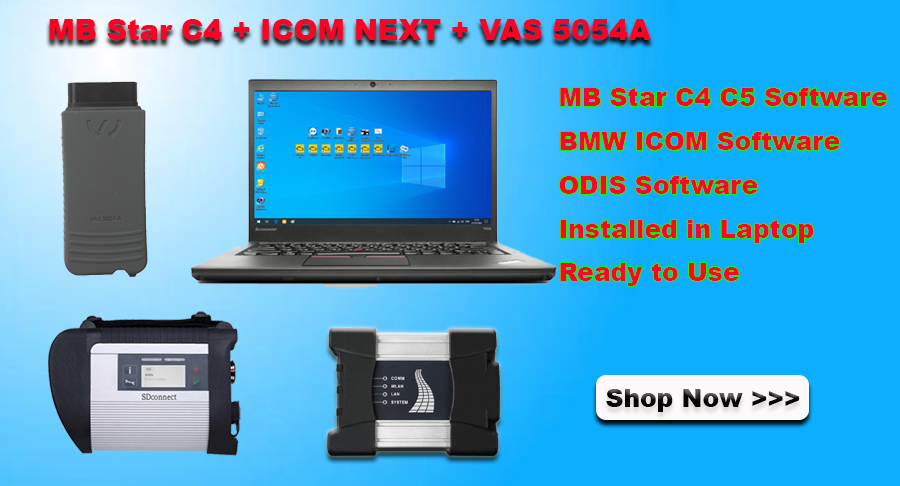 3 in 1 MB SD Connect C4 + BMW ICOM NEXT + VAS 5054A With Lenovo